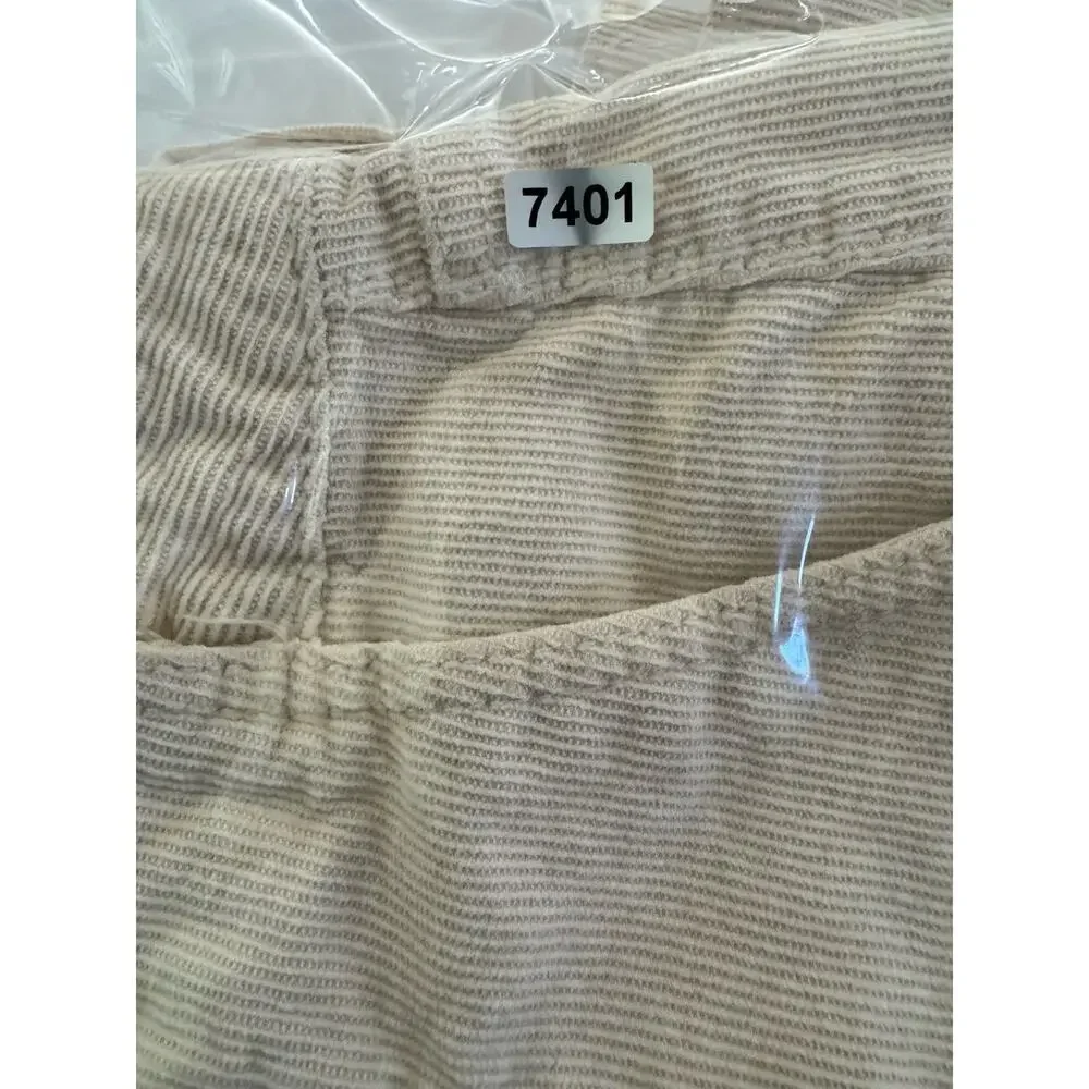 American Eagle Corduroy Shorts Size 4 Cream Super Stretch Patch Pockets #7401